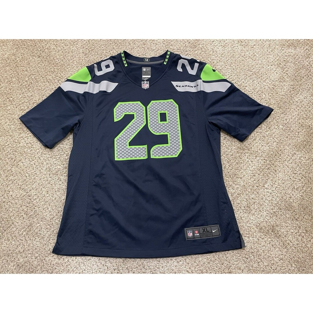 Nike On Field Seattle Seahawks Football Jersey Mens XL Blue Earl Thomas III #29